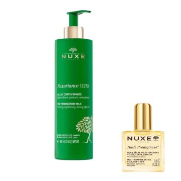 Nuxe Nuxuriance Ultra Стягащо мляко за тяло 400 мл + Nuxe Huile Prodigieuse Мултифункционално сухо олио 10 мл Комплект