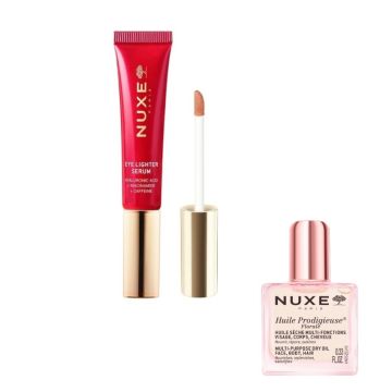 Nuxe Merveillance Lift Серум за очи с коригиращ цвят 12 мл + Nuxe Huile Prodigieuse Florale Мултифункционално флорално сухо олио 10 мл Комплект