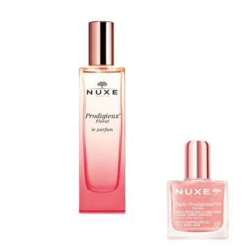 Nuxe Prodigieux Floral Флорален парфюм 50 мл + Nuxe Huile Prodigieuse Or Florale Мултифункционално сухо олио със златни частици 10 мл Комплект