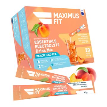 MaximusFit Електролити на прах с витамини и минерали - Студен Чай Праскова х 20 стика 