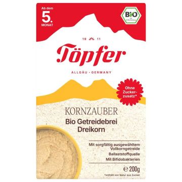Topfer Bio Безмлечна бебешка каша "Зърнено вълшебство" 5М+ 200 г