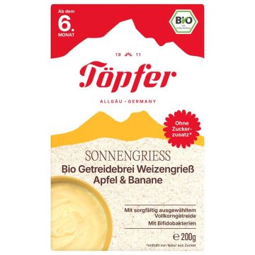 Topfer Bio Безмлечна бебешка каша "Слънчев грис" 6М+ 200 г
