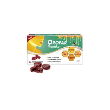 Orofar Manuka При болки в гърлото, пресипнал глас и суха кашлица х 24 таблетки за смучене