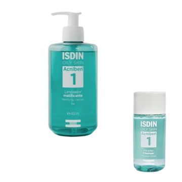 ISDIN Acniben Матиращ почистващ гел 400 мл + ISDIN Acniben Мицеларна вода 30 мл Комплект