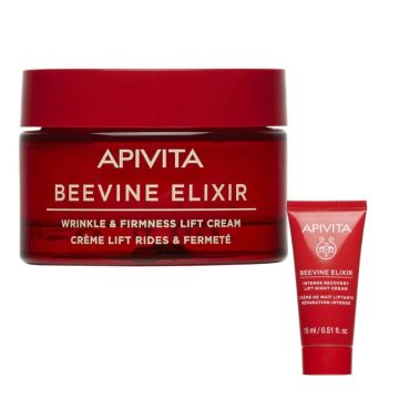 Apivita Beevine Elixir Коригиращ бръчките и стягащ дневен крем с богата текстура 50 мл + Обновяващ нощен крем 15 мл Комплект