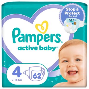 Пелени Pampers Active Baby Размер 4 х 62 бр