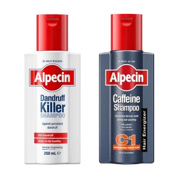 Alpecin Шампоан против пърхот 250 мл + Alpecin C1 Кофеинов шампоан против косопад за мъже 250 мл Комплект