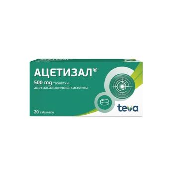 Ацетизал при болка и грипни състояния 500 мг х 20 таблетки Teva