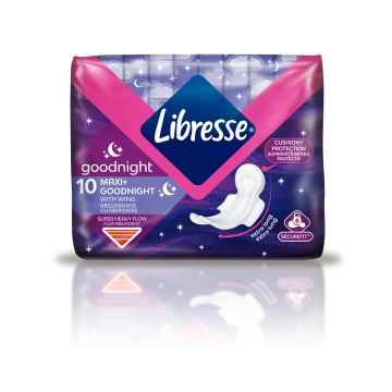 Libresse Goodnignt Maxi+ Нощни дамски перевръзки х 10 бр. 