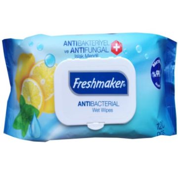 Fulya Kozmetik Freshmaker Antibacterial Антибактериални мокри кърпички с капак 120 бр