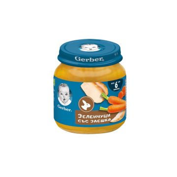 GERBER® Храна за бебета Зеленчуци със заешко пюре от 6-ия месец бурканче 125 гр 