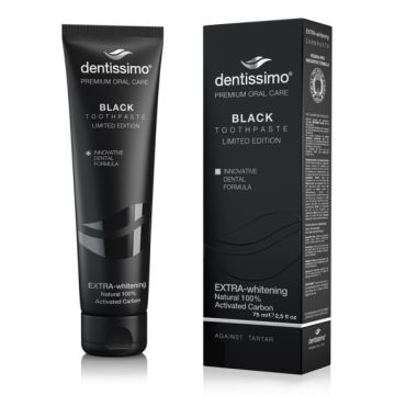 Dentissimo Extra-Whitening Избелваща паста с активен въглен 75 мл