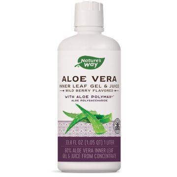 Nature's Way Aloe Vera Inner Leaf Gel/ Juice wild Berry Flavored Алое вера гел горски плодове 60% 1 литър