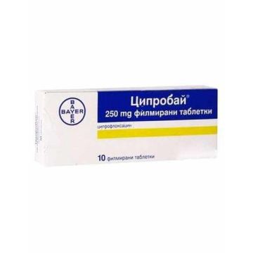 Ципробай 250 мг х 10 таблетки Bayer