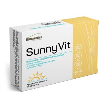 Herbamedica Sunny Vit Витамин D3 за костната и имунната системи х40 таблети