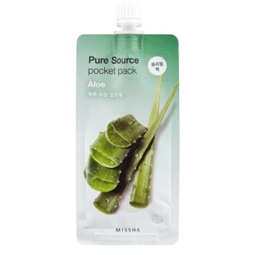 Missha Pure Source Pocket Pack Нощна хидратираща маска за лице с Алое Вера 10 мл