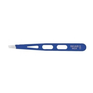 Magnum Professional 059 Неръждаема пинсета скосена силикон 10 см
