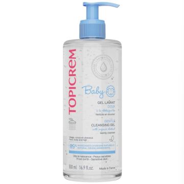 Topicrem Baby Gentle Cleansing Gel Почистващ гел за лице, коса и тяло за бебета и деца 500 мл