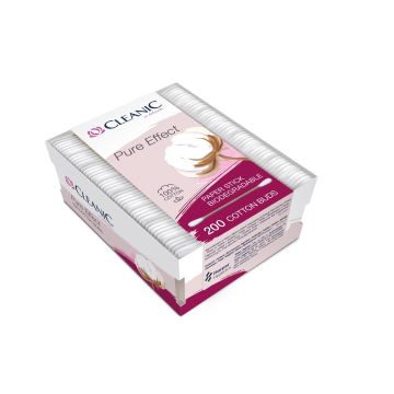 Cleanic Pure Effect Биоразградими клечки за уши правоъгълна кутия х200 бр