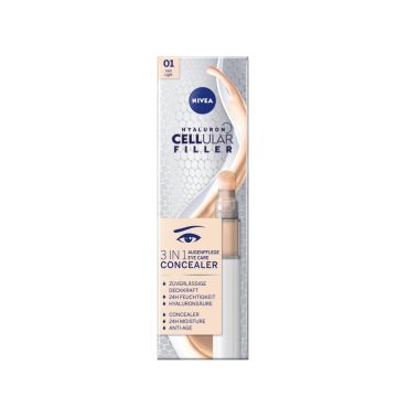 Nivea Hyaluron Cellular Filler 3in1 Околоочен крем против бръчки и коректор 01 Светъл тон 4 мл