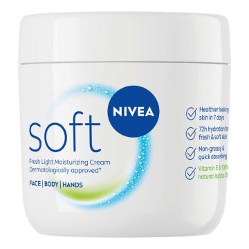 Nivea Soft Хидратиращ крем за лице, тяло и ръце 500 мл