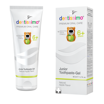Dentissimo Junior Детска паста за зъби с вкус на ябълка 6г+ 50 мл