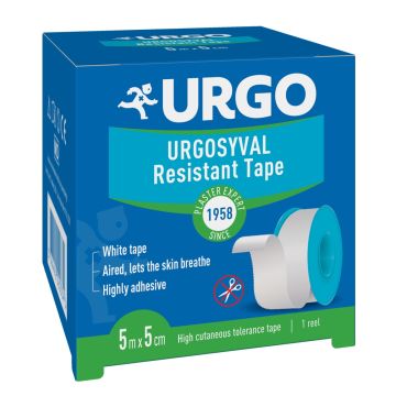 Urgo Urgosyval Копринен хипоалергенен лейкопласт 5 см х 5 м