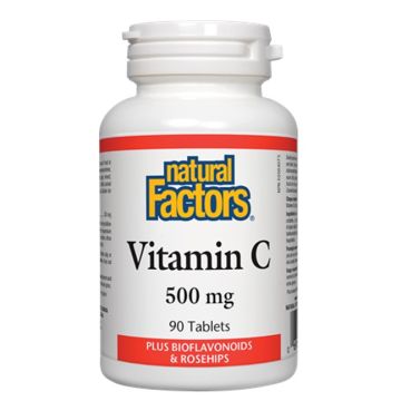 Natural Factors Vitamin C plus Bioflavonoids Шипка и Биофлавони за имунна сила 500 мг х 90 таблетки