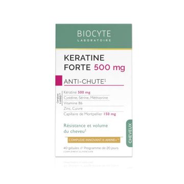 BIOCYTE KERATIN FORTE Кератин Форте против косопад х 40 капсули