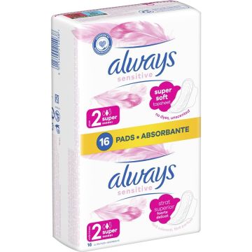 Always Sensitive Duo Дамски превръзки x16 бр