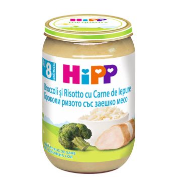 Hipp Пюре ризото с броколи и заешко месо 8М+ 220 г