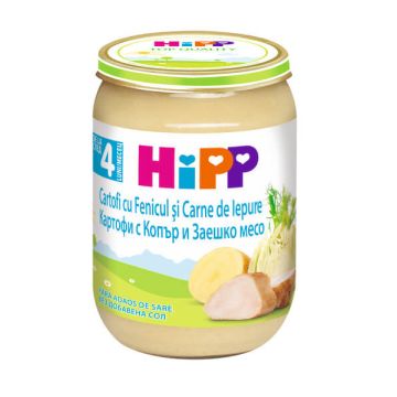 Hipp Пюре картофи, копър и заешко 4М+ 190 г