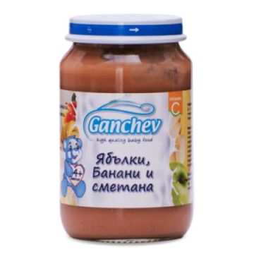 Ganchev Десерт ябълки, банани и сметана 4М+ 190 гр