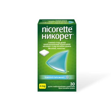 Nicorette Icemint Никорет Айсминт Дъвки за отказване на цигарите 4 мг 30 бр