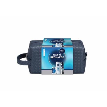 Nivea Men Anti-age Крем за лице против бръчки за мъже SPF 30 50 мл + Pure Impact Душ-гел за мъже с фини ексфолиращи частици 250 мл + Black & White Invisible Fresh Дезодорант спрей против изпотяване за мъже 150 мл + Несесер Комплект