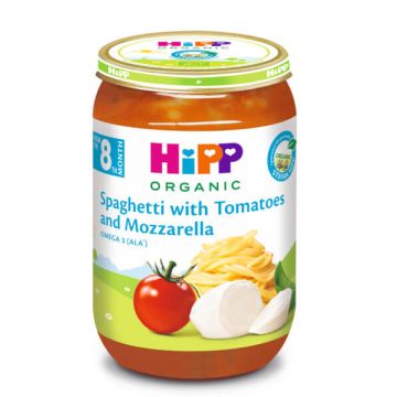 Hipp Био пюре спагети с домати и моцарела 8М+ 220 г