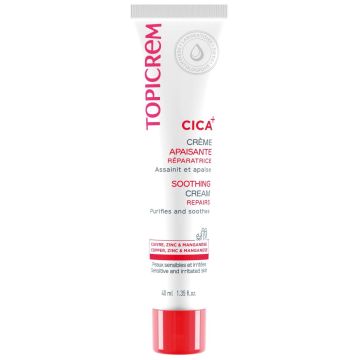 Topicrem CICA Soothing Cream Регенериращ успокояващ и хидратиращ крем 40 мл