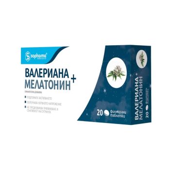 Валериана + Мелатонин за спокоен сън х20 таблетки Sopharma