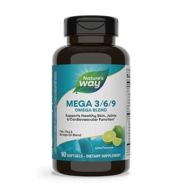 Nature's Way Mega 3/6/9 Omega Blend Омега 3/6/9 бленд с грижа за ставите, кожата и сърцето 1350 мг х90 софтгел капсули