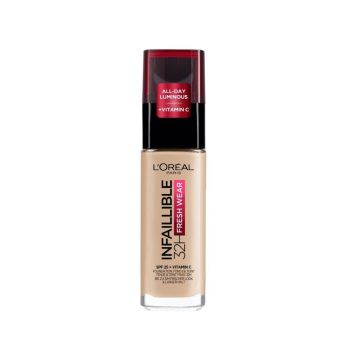 L’Oreal Infallible 32H Fresh Wear Дълготраен фон дьо тен със слънцезащитен фактор SPF25 130 True Beige 30 мл