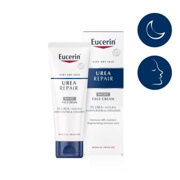 Eucerin Urea Repair Nacht Обогатен крем за лице за много суха кожа 5% урея 50 мл