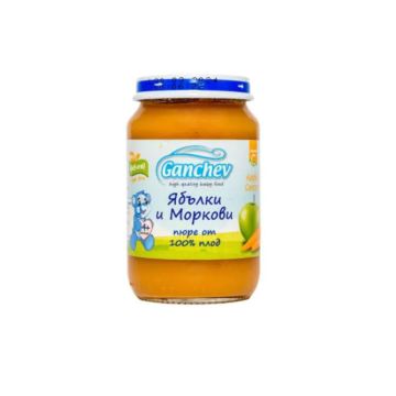 Ganchev Пюре ябълки и моркови, 100% плод 4М+ 190 гр