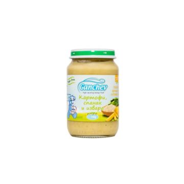 Ganchev Пюре картофи, спанак и извара 4М+ 190 гр