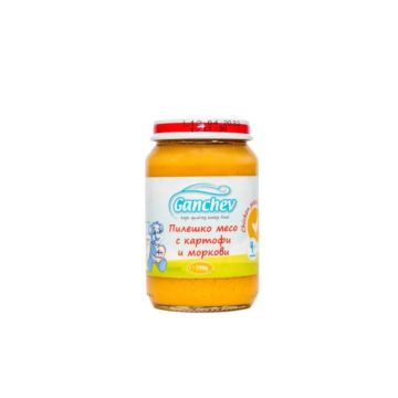 Ganchev Пюре пилешко месо с картофи и моркови 4М+ 190 гр