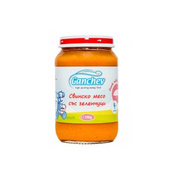 Ganchev Пюре свинско месо със зеленчуци 4М+ 190 гр