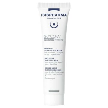 Glyco-A Medium Peeling Нощен крем с 10% гликолова киселина против стареене на кожата, бръчки и тъмни петна 30 мл Isis Pharma
