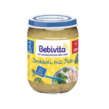 Bebivita Броколи и пуешко без глутен 4М+ 190 г