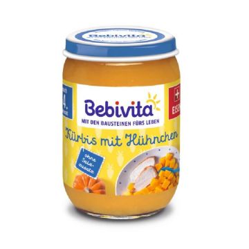 Bebivita Тиква, пилешко и ябълка без глутен 4М+ 190 г