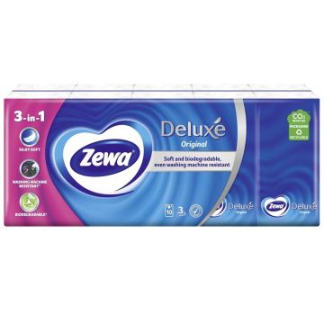 Zewa Deluxe Носни кърпи 3 пласта пакет 10 x 10 бр