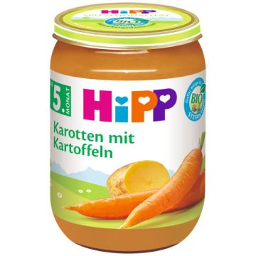 Hipp Био пюре ранни моркови с картофи 4М+ 190 г